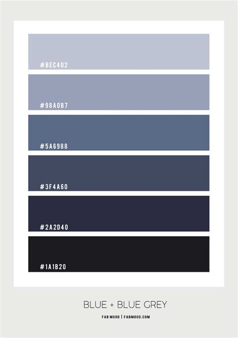 Shades Of Blue Grey Color Names Bmp Tools