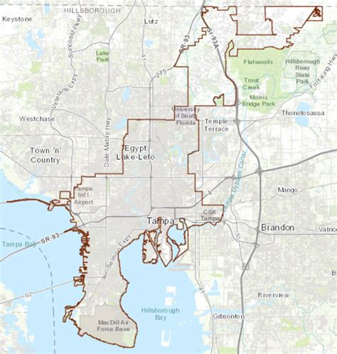 City Of Tampa Boundary Map