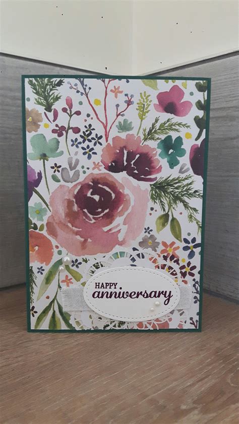 anniversary card stampin up frosted floral dsp greeting cards handmade cards handmade