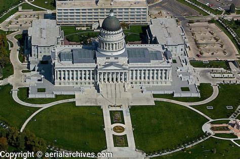 Aerial Photograph Utah State Capitol Building Salt Lake City Utah