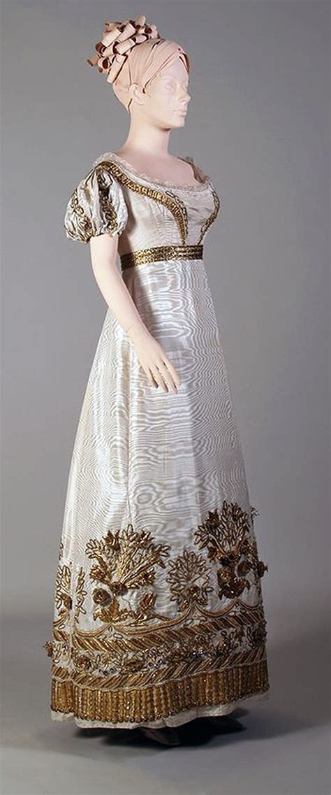 Moire Silk And Gold Evening Dress 1815 Historical Dresses Dresses