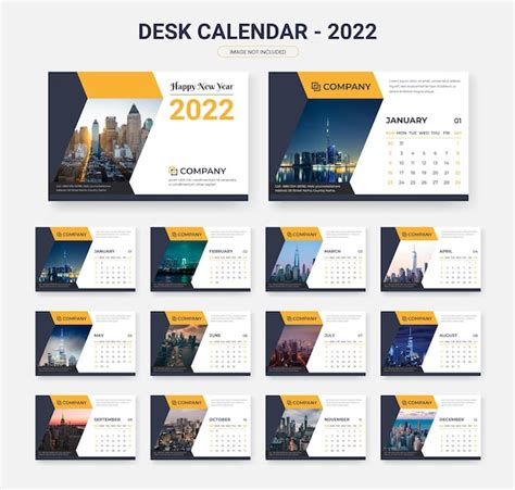 Premium Vector 2022 Desk Calendar Design Template