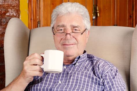 Old Man Drinking Coffee Stock Photo Image Of Pensioner 88011444