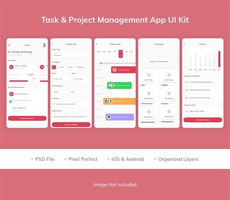 Premium PSD Task Project Management App Ui Kit