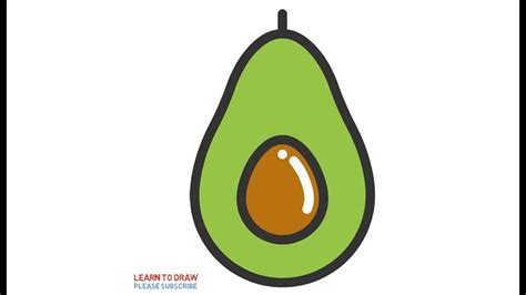 How To Draw A Avocado Step By Step For Kids Youtube