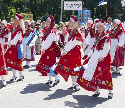 Parade Of Estonian National Song Festival In Tallinn Estonia Stock
