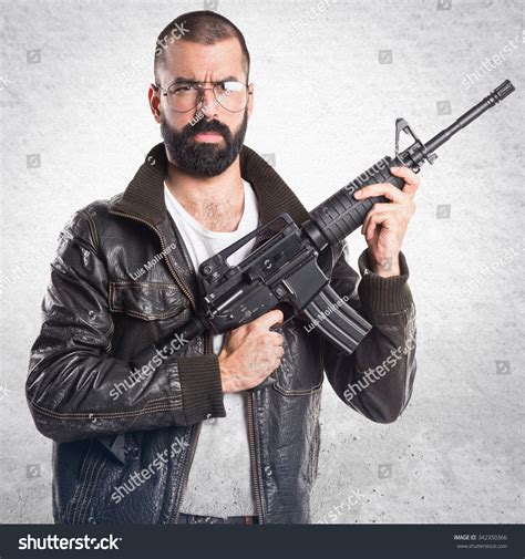 Free Photo Man Holding Rifle Action Military Uniform Free