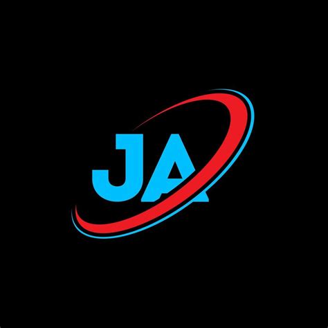 Ja Logo Ja Design Blue And Red Ja Letter Ja Letter Logo Design