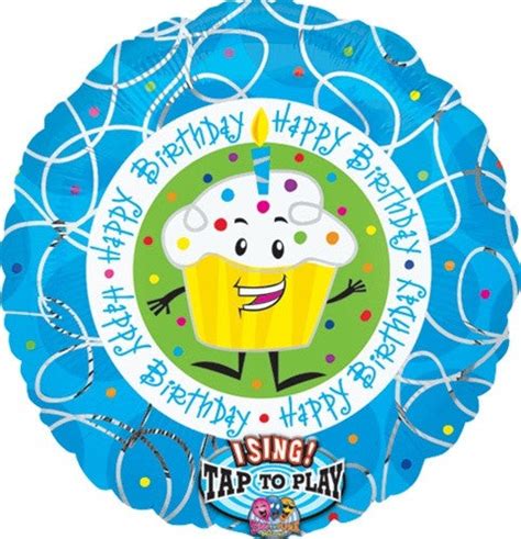 Foil Balloon Singing Birthday Cupcake The Party Shop Warehouse