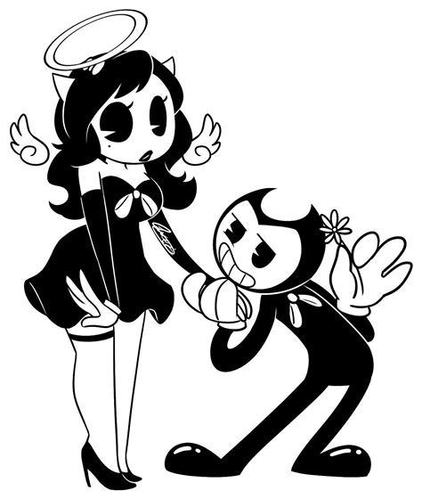 Coloring is a fun activity for children. Alice angel and Bendy demon #BATIM | Bendy e a máquina de ...