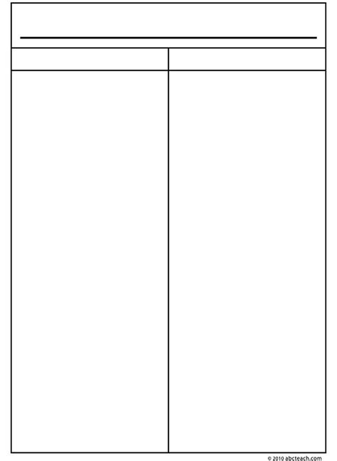Blank Table Chart 7 Columns
