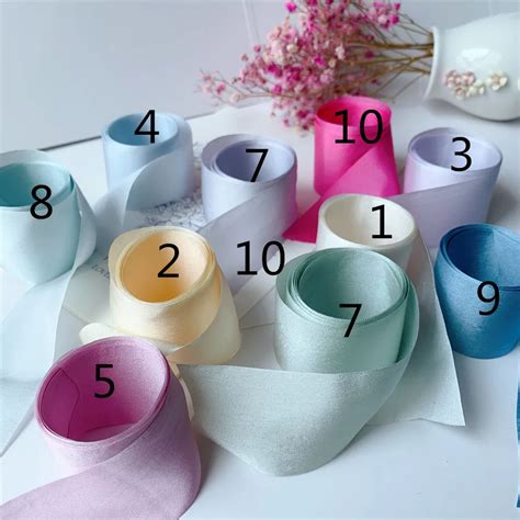 New Mm Meter Roll Colors Pure Silk Embroidery Ribbon Wedding