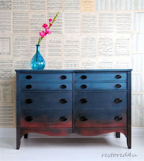 Ombre Dresser Paintedfurniturefabric Painted Furniture Shabby Chic