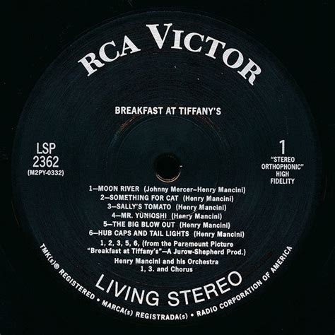breakfast at tiffany s henry mancini ‎music from the motion picture score vinylvinyl