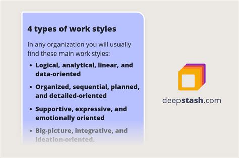 4 Types Of Work Styles Deepstash