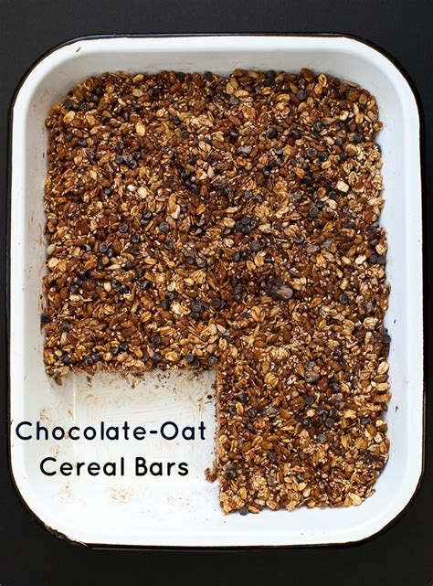 These nutty chocolate oat bars have a nutty oat crust and a rich chocolate filling! Travel snacks and an easy Chocolate-Oat Cereal Bar recipe ...