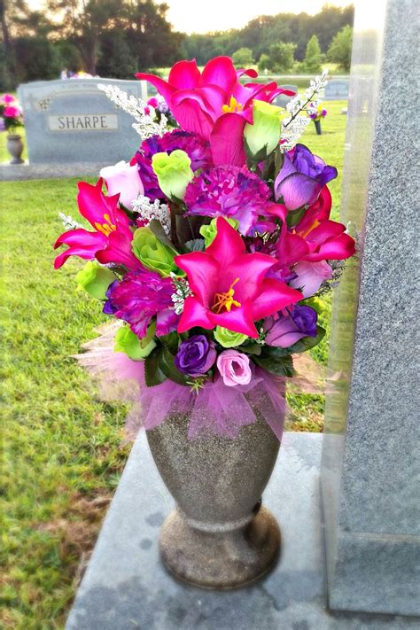Floristry is the general term used to describe the professional floral trade. Spring / Summer cemetery vase arrangement. | Spring flower ...