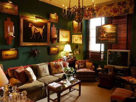 The Enchanted Home Living Room Green English Decor Hunter Green