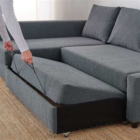 Friheten Hyllie Dark Grey Corner Sofa Bed With Storage Ikea