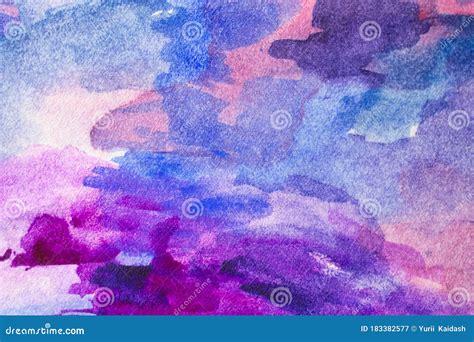 Pink Blue Watercolor Art Background Stock Image Image Of Modern