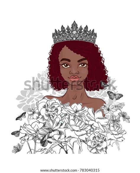 Black Girl Beauty Queen Character Vector Stock Vector Royalty Free 783040315