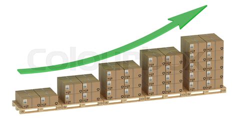 Diagram Of Increasing Exportation And Shipping Stock Image Colourbox