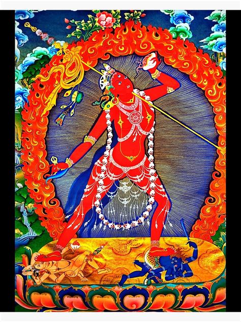 Vajrayogini Dakini Tibetan Buddhist Thangka Art Art Print For Sale