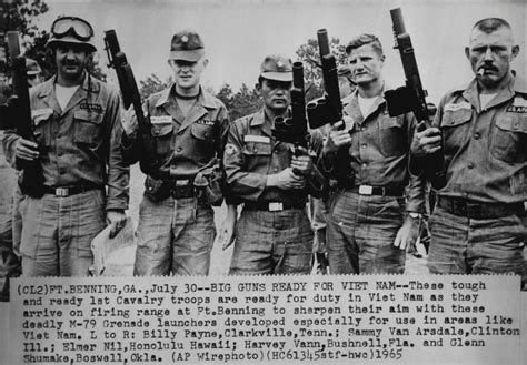 1st Cavalry Division Soldiers Posing With M 79 Grenade Launchers At