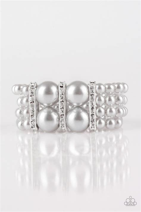 Romance Remix Silver Silver Pearl Bracelet Silver Pearls White