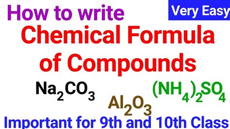 How To Write Chemical Formula Of Compounds Youtube