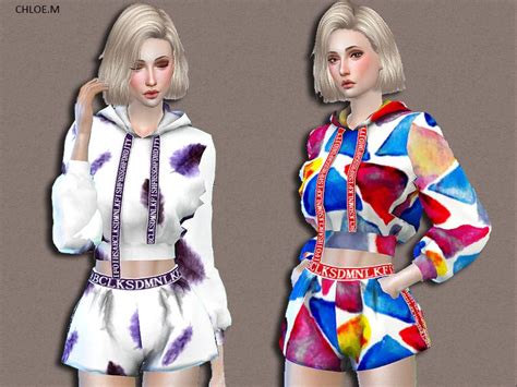 Chloem Sims4 “ Sports Hoodie And Shorts 2 Created For The Sims 4