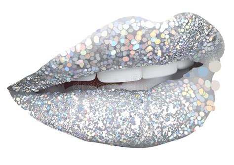 Silver Lips With Glitters Stock Vector Illustration Of Desire 94141903