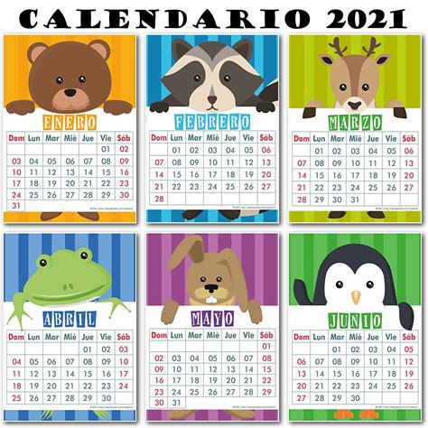 Calendario 2021 Bonito De Animales En Pdf Calendario Mensual