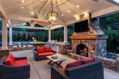 40 Best Patio Designs With Pergola And Fireplace Covered