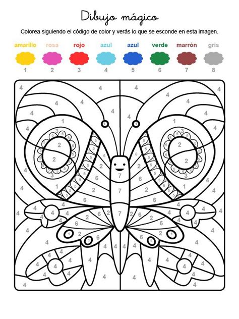 Colorea a personajes de las películas disney, como tiana y el sapo, aladdin, o minnie mouse, o a. Imprimir: Dibujo mágico de una mariposa: dibujo para ...