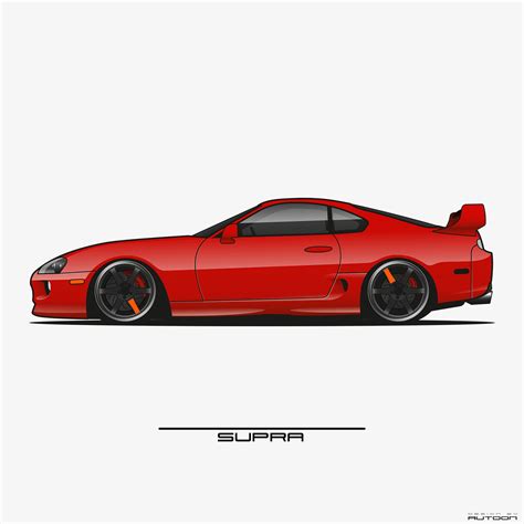Toyota Supra Drawing Back View