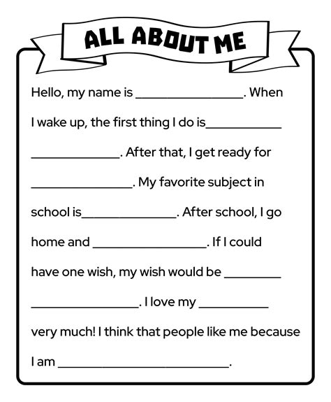 Printable All About Me Worksheet Web All About Me Worksheets We Have 3 Free Printable All About