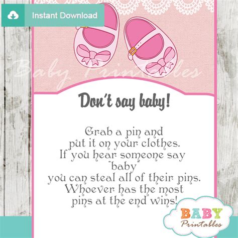 Use one stick to mark off the starting line. Pink Baby Shoes Baby Shower Games - D170 - Baby Printables