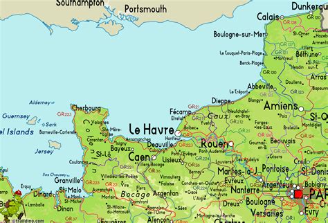Kaart Normandie Kaart