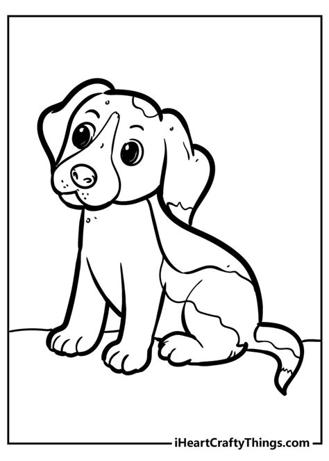 Cute Cartoon Puppy Coloring Page Keepingdog