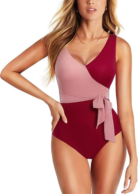 Nebility One Piece Bathing Suit For Women Cute Modest Swimsuit Full Coverage Tummy Control