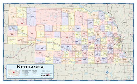 Nebraska Counties Wall Map By Mapsales