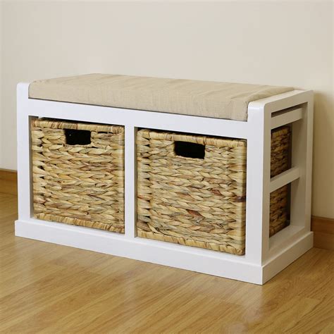 You are able to get a bench in a variety of sizes to meet with the space you might have in a room. White Hallway/Bathroom Shoe Storage Bench Seat Foam ...