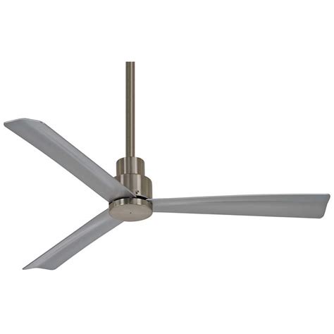 When space is an issue, you have to look for specific sizes on your ceiling fan. 44" Minka Aire Simple Brushed Nickel Outdoor Ceiling Fan ...