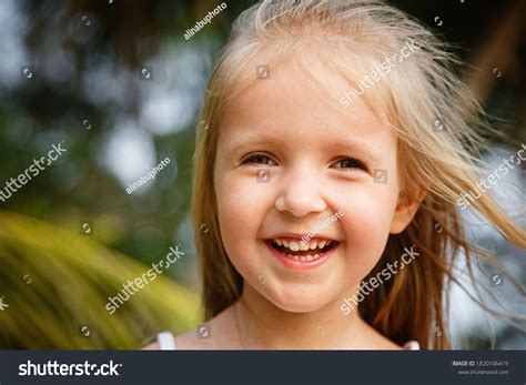 Portrait Happy Little Girl Smile Summer Stock Photo 1820106419