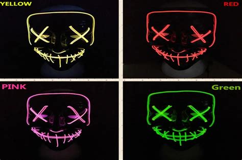 Led Light Up Poptrend Halloween Mask Led For Birthdays Halloween And
