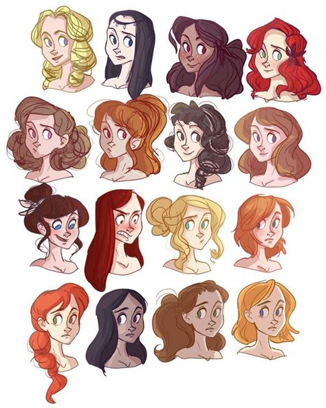 Hair Reference This Would Be Great To Show To My Drawing Students Cartoon Hair Character
