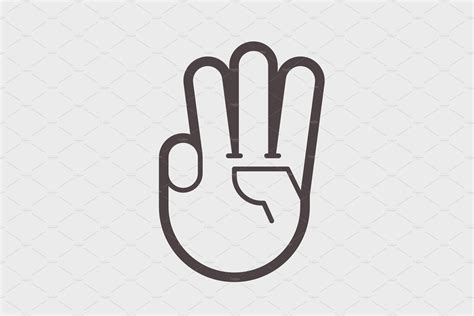 Gesture With Three Fingers Up ~ Icons ~ Creative Market