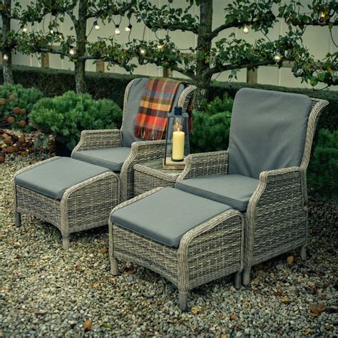 Burford Woven Garden Recliner Chair Set Rattan Patio Furniture