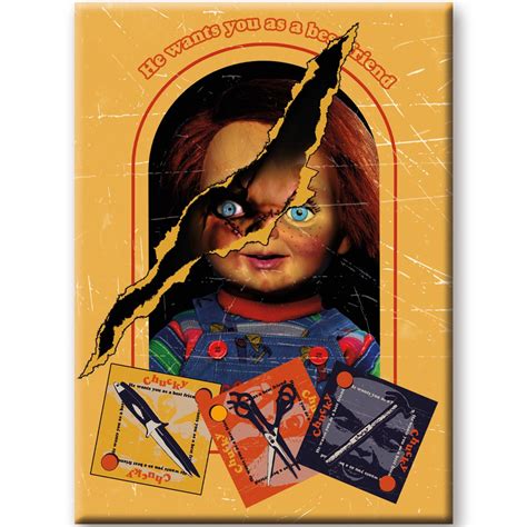 Childs Play Chucky Hiding Flat Magnet Entertainment Earth